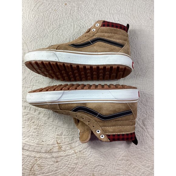 Vans MTE Brown Suede High-Top Sneakers*Plaid Lining*UltraCush Tech*Men 8.5*EUC - Picture 7 of 13